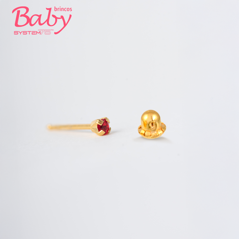 Brinco Baby Tiffany Rubi 2mm Dourado Brinco Baby Tiffany Rubi 2mm Dourado